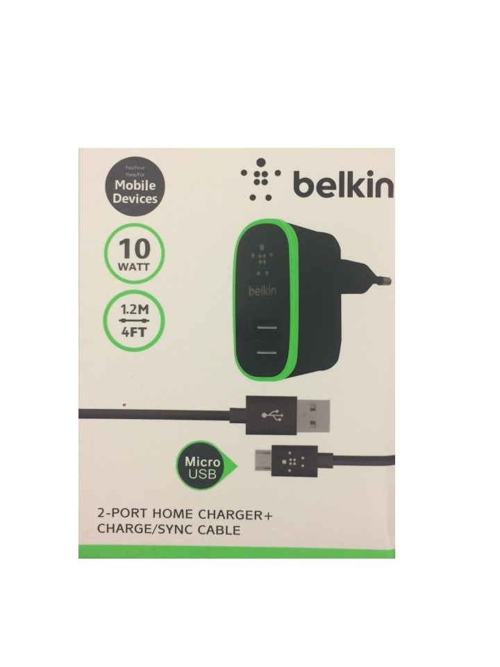 Belkin сетевое зарядное устройство с двумя портами и кабелем Micro USB