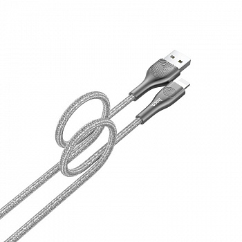 Кабель Hoco U59, lightning, 1.2 м, серый