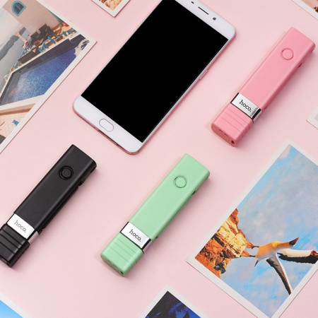 Монопод для селфи Hoco K4, Вluetooth, розовый