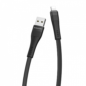 Кабель Borofone BU4, lightning, 1.2 м, черный