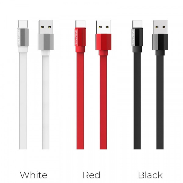 Кабель Borofone BU8 Glory, USB - USB Type-C, 1.2 м, белый