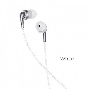 Проводные наушники HOCO M71 Inspiring, Jack 3.5mm, Белый, контроллер с микрофоном