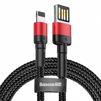 Кабель Baseus CALKLF-G91, lightning, 1 м, красно-черный