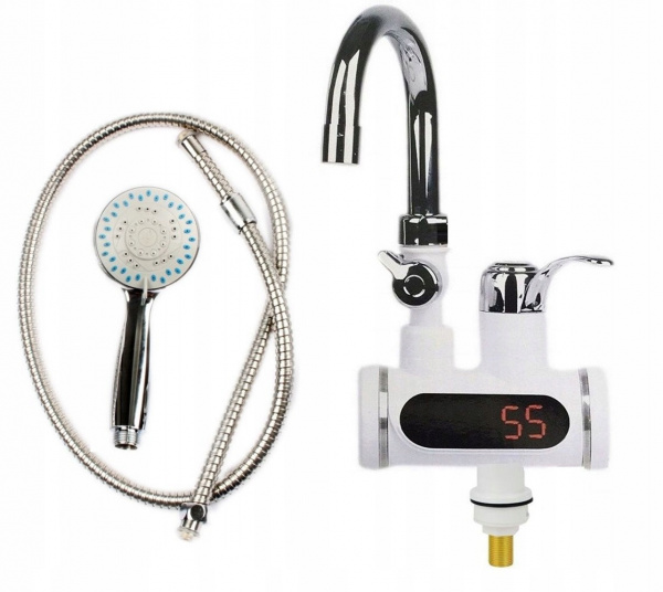 Проточный электрический кран-водонагреватель с душем Instant Electric Heating Water Faucet & Shower
